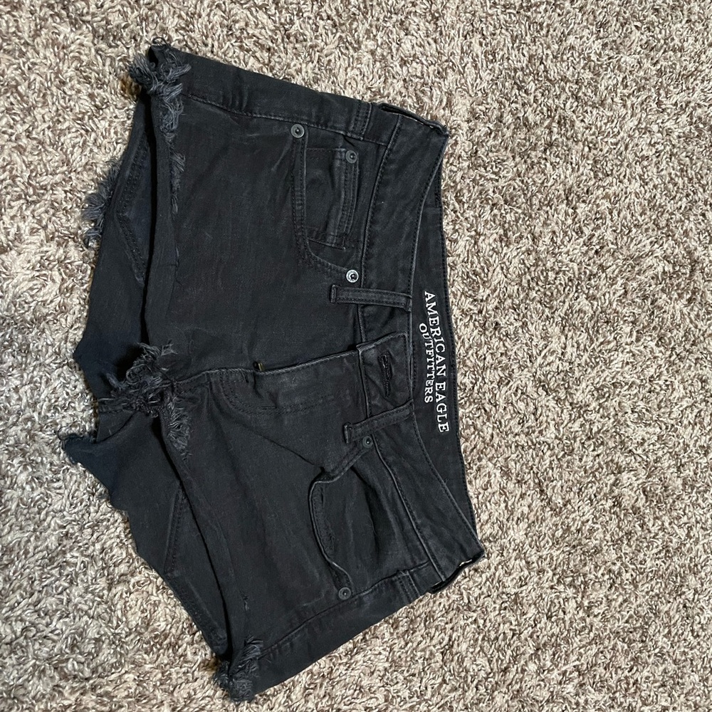 American Eagle, size 6, black jean shorts